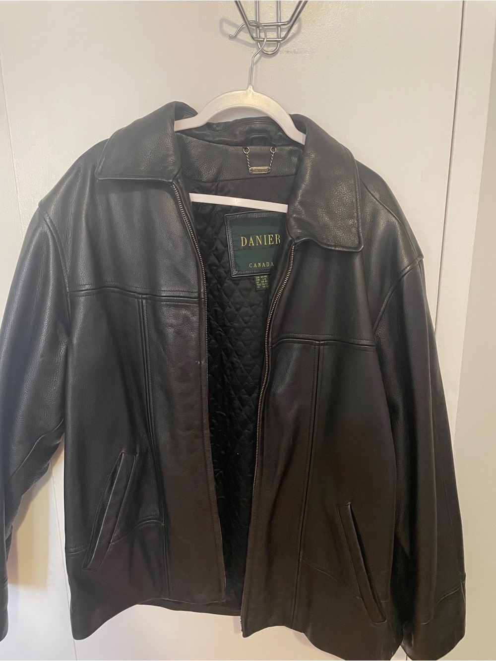 Danier Black Leather Bomber Jacket